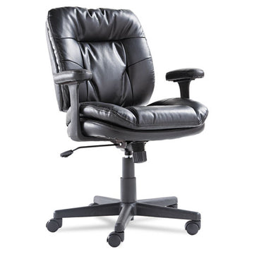 OIF Swivel-tilt Bonded Leather Task Chair, Supports 250 Lb, 16.93" To 20.67" Seat Height, Chestnut Brown Seat-back, Black Base freeshipping - TVN Wholesale